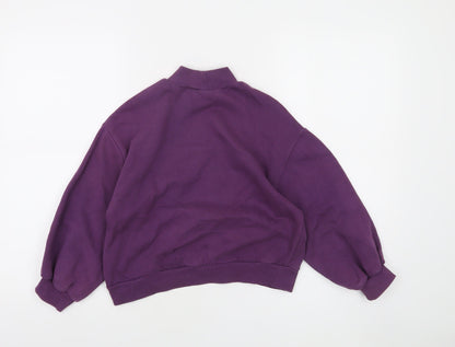 Next Girls Purple Sequin Unicorn Sweatshirt 9 Years Cotton Blend