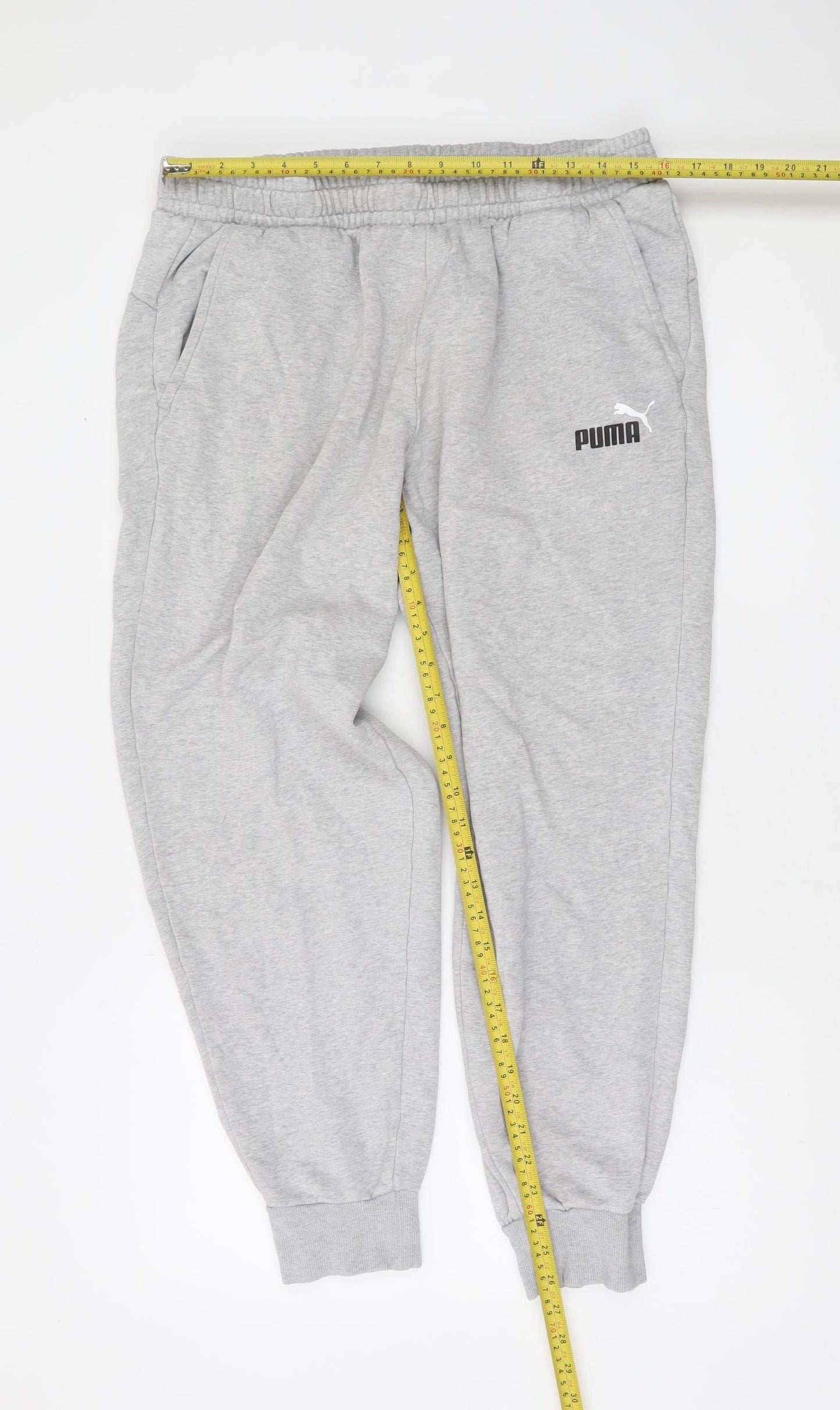 Puma Men's Grey XL Jogger Sweatpants with Logo