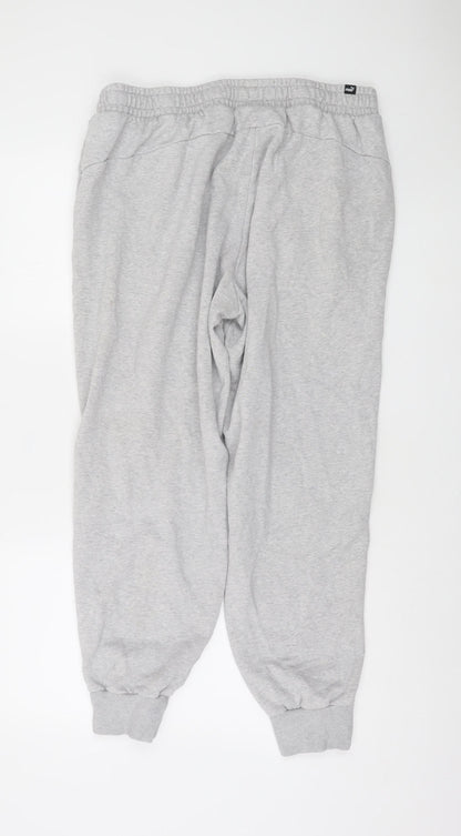 Puma Men's Grey XL Jogger Sweatpants with Logo