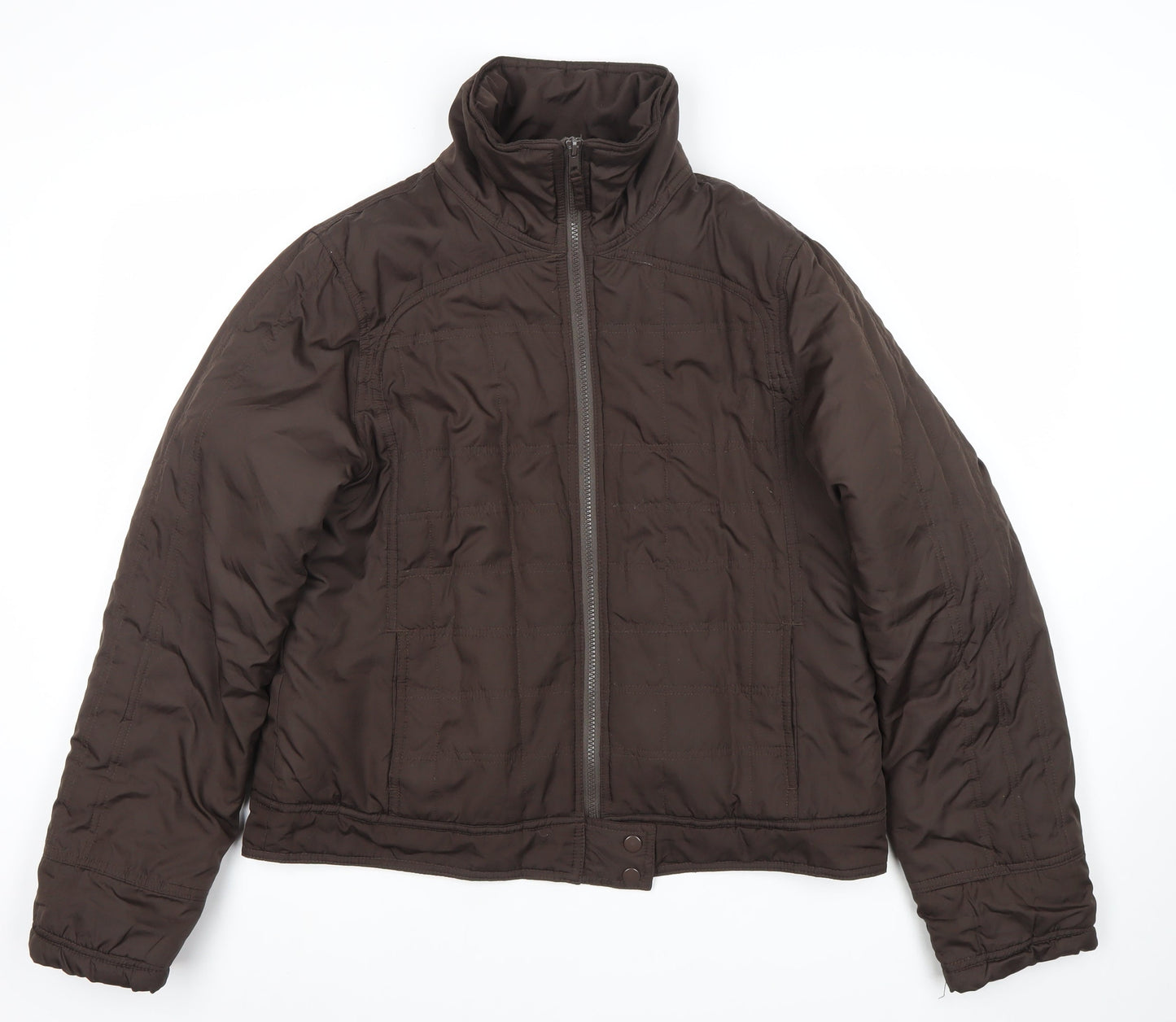 ONLY Womens Brown Quilted Puffer Jacket XL Casual Zip Up