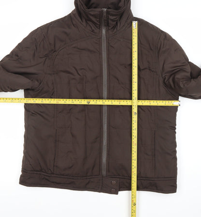 ONLY Womens Brown Quilted Puffer Jacket XL Casual Zip Up