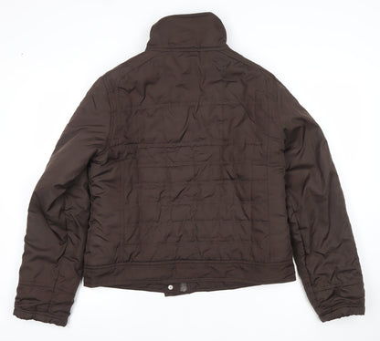 ONLY Womens Brown Quilted Puffer Jacket XL Casual Zip Up