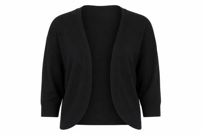 Front view of Principles Women's Black, size 12, Open Front 3/4 Sleeve Cardigan