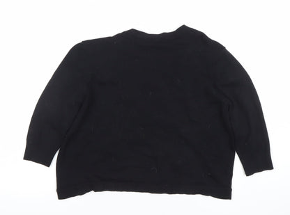 Principles Women's Black Size 12 Open Front 3/4 Sleeve Cardigan