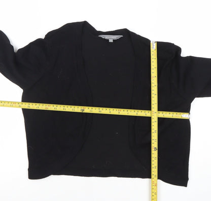 Principles Women's Black Size 12 Open Front 3/4 Sleeve Cardigan