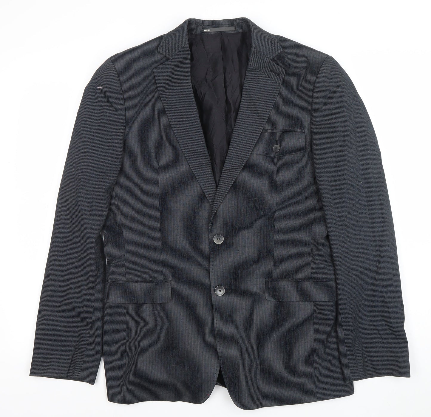 Mexx Mens Grey 36 Regular Single-Breasted Cotton Blend Blazer