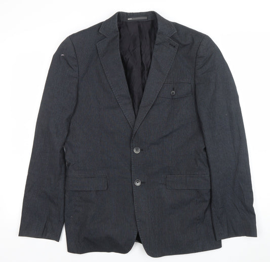 Mexx Mens Grey 36 Regular Single-Breasted Cotton Blend Blazer