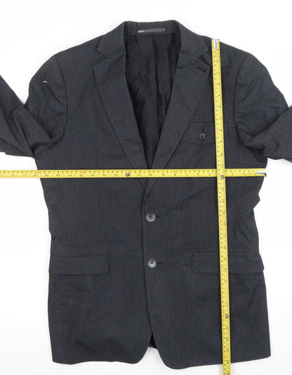 Mexx Mens Grey 36 Regular Single-Breasted Cotton Blend Blazer