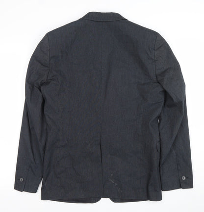 Mexx Mens Grey 36 Regular Single-Breasted Cotton Blend Blazer