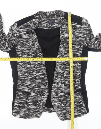 Marks and Spencer Womens Black White Size 8 Open Knit Cardigan