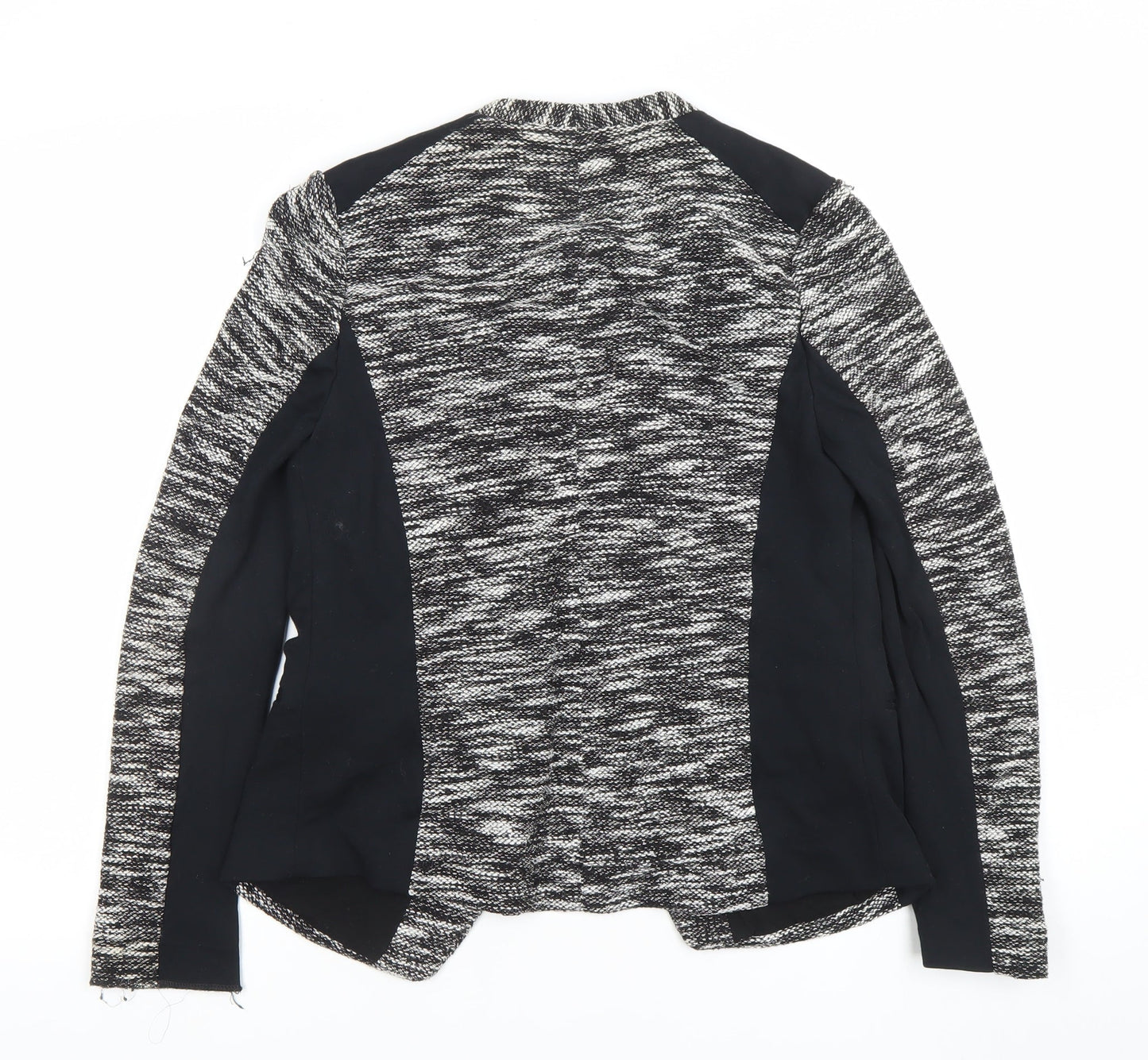 Marks and Spencer Womens Black White Size 8 Open Knit Cardigan