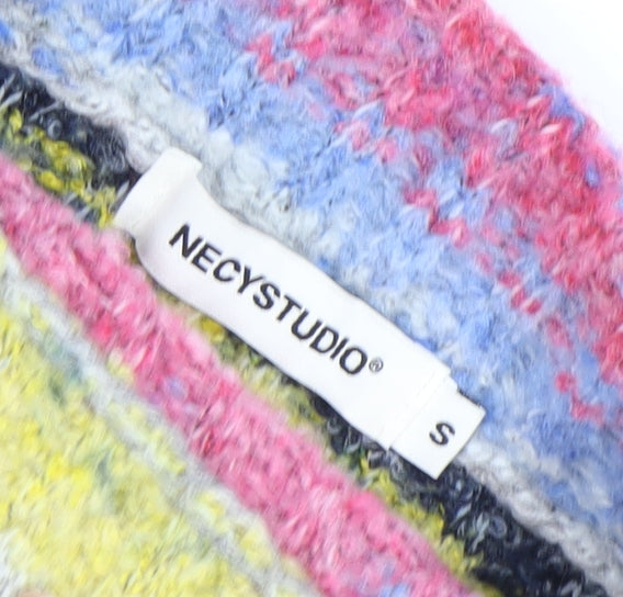 NECYSTUDIO Women’s Multicoloured Strapless Knit Bodycon Dress S