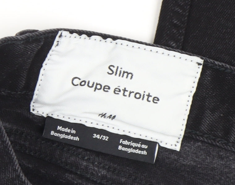 H&M Women’s Black Slim Fit Stretch Denim Jeans Size 8
