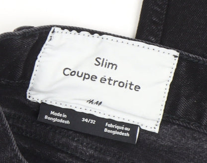 H&M Women’s Black Slim Fit Stretch Denim Jeans Size 8