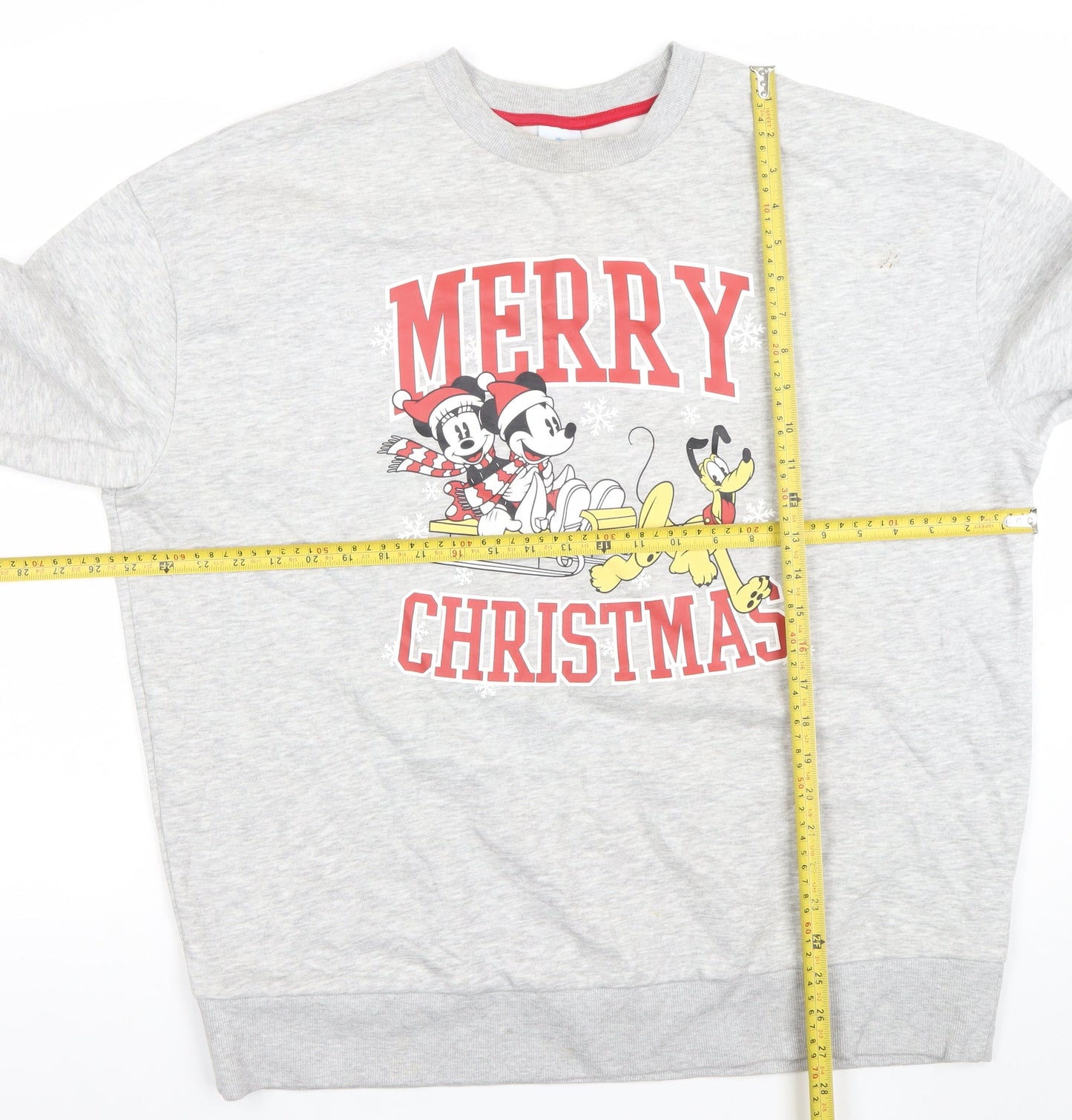 Mickey and Friends Men's Grey Christmas Pullover Sweatshirt Medium