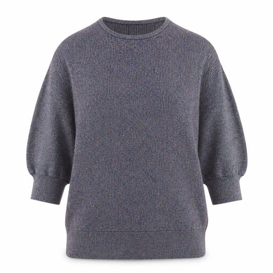 M&Co Women's Multicoloured Crew Neck 3/4 Sleeve Pullover Jumper Size 14