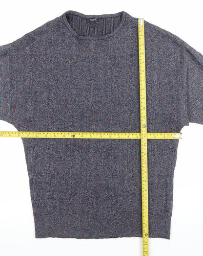 M&Co Women's Multicoloured Crew Neck 3/4 Sleeve Pullover Jumper Size 14