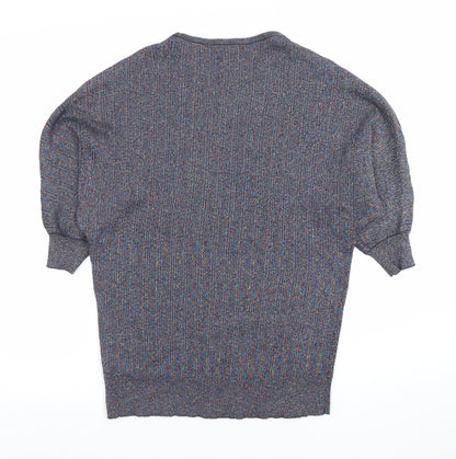 M&Co Women's Multicoloured Crew Neck 3/4 Sleeve Pullover Jumper Size 14