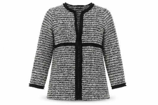 Wallis Women’s Black & White Knit Open Cardigan M Classic Winter Style