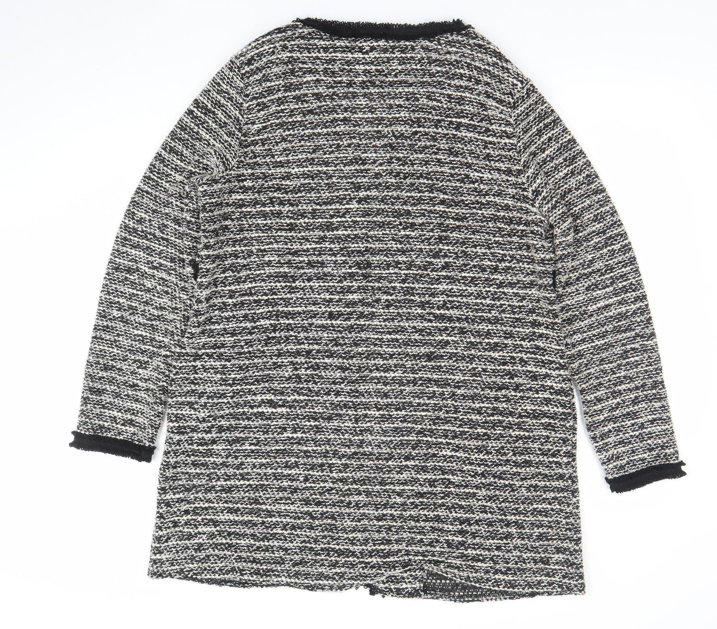 Wallis Women’s Black & White Knit Open Cardigan M Classic Winter Style