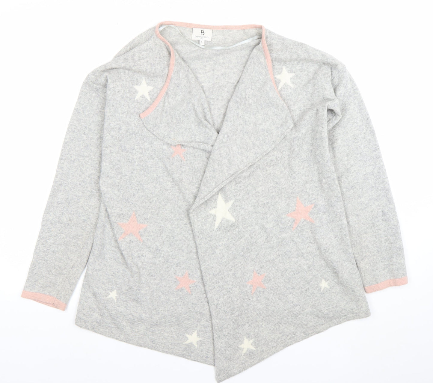 Benedetta.b Women's Grey Star Pattern Long Sleeve Knit Cardigan L