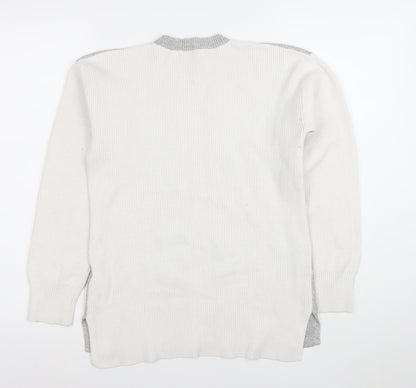 Marks and Spencer Women Grey Cable Knit Crew Neck Jumper Size S