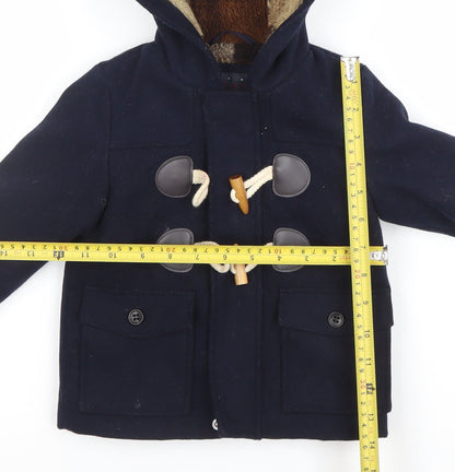 Next Unisex Baby Navy Blue Duffle Coat 9-12 Months Hooded Winter Jacket