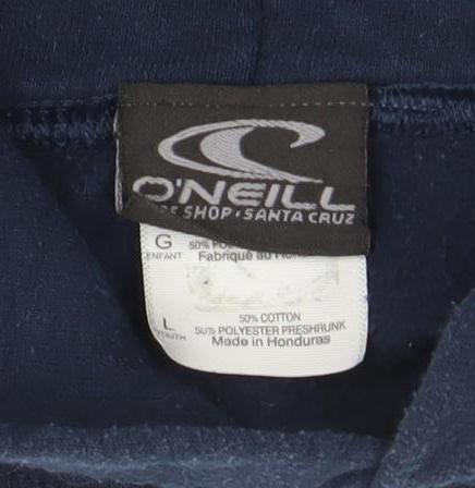 O'Neill Boys Navy Blue Pullover Hoodie Size L Graphic Surf Sweatshirt