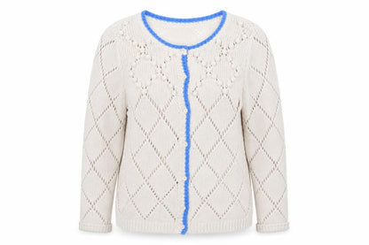 By Thierry Holland Womens Beige Knit Open Cardigan Size 18