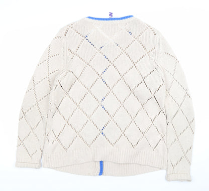 By Thierry Holland Womens Beige Knit Open Cardigan Size 18