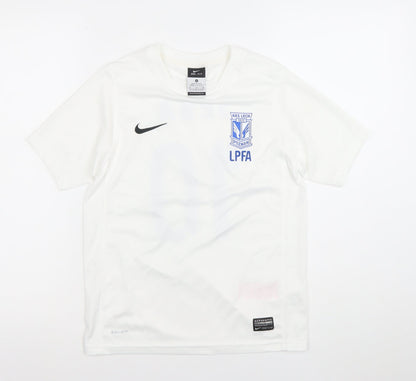Nike Boys White Football Dri-Fit Short Sleeve Jersey T-Shirt 10-12 Years