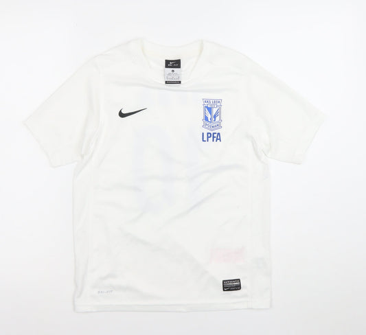Nike Boys White Football Dri-Fit Short Sleeve Jersey T-Shirt 10-12 Years