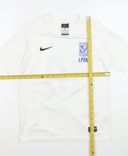 Nike Boys White Football Dri-Fit Short Sleeve Jersey T-Shirt 10-12 Years
