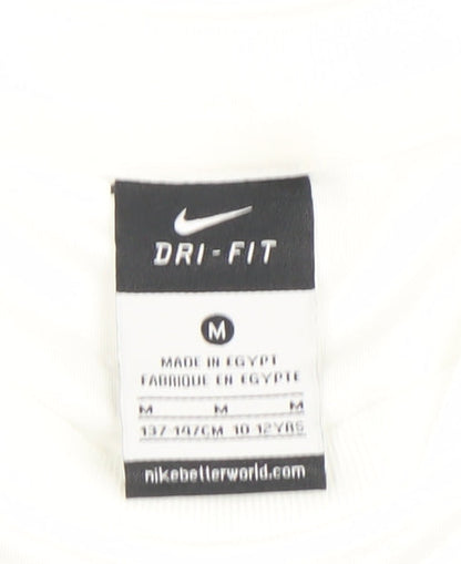 Nike Boys White Football Dri-Fit Short Sleeve Jersey T-Shirt 10-12 Years