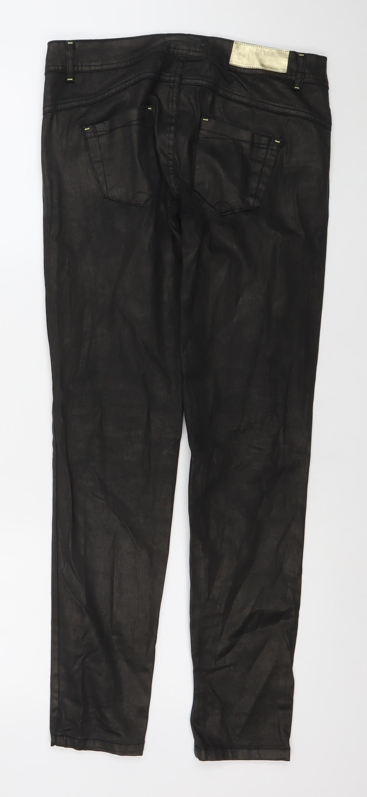 Bershka Women's Black Skinny Jeans Size 8 Slim Fit Zip Detail