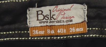 Bershka Women's Black Skinny Jeans Size 8 Slim Fit Zip Detail