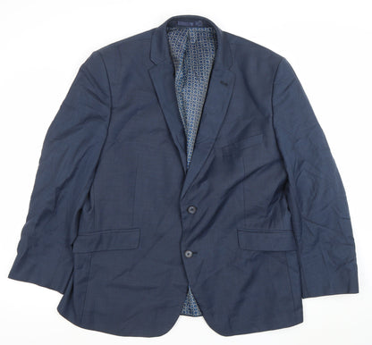 Racing Green Men's Blue 46 Short Wool Blend Tailored Blazer Jacket