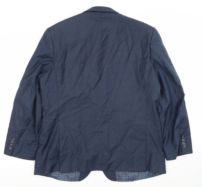 Racing Green Men's Blue 46 Short Wool Blend Tailored Blazer Jacket