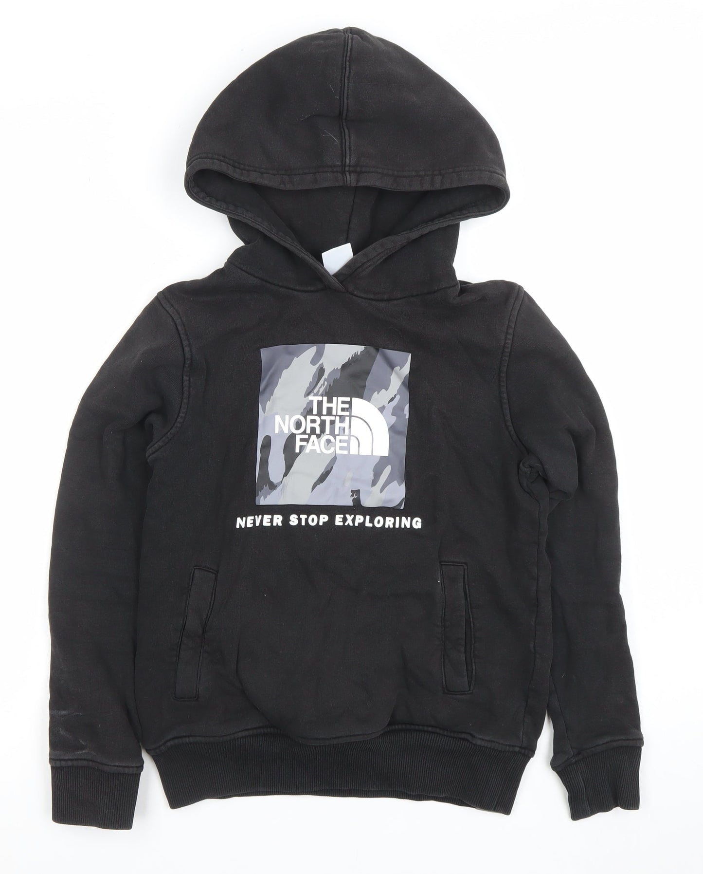 The North Face Boys Black Cotton Pullover Hoodie M Youth
