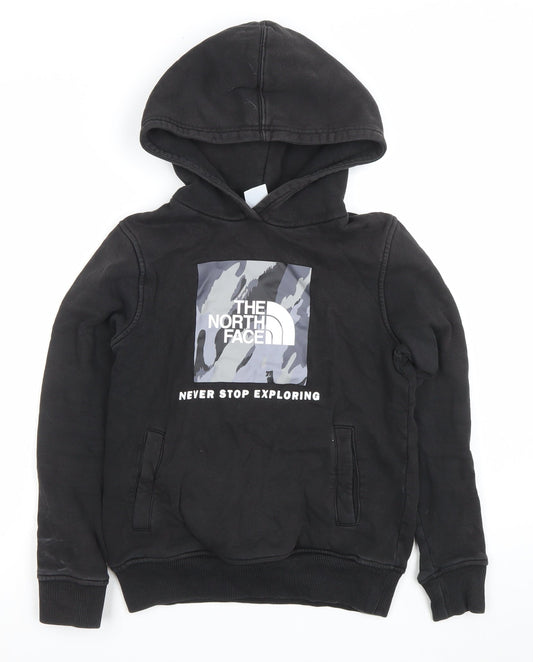 The North Face Boys Black Cotton Pullover Hoodie M Youth