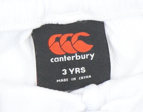 Canterbury Boys White Rugby Shorts 3 Years Athletic Activewear