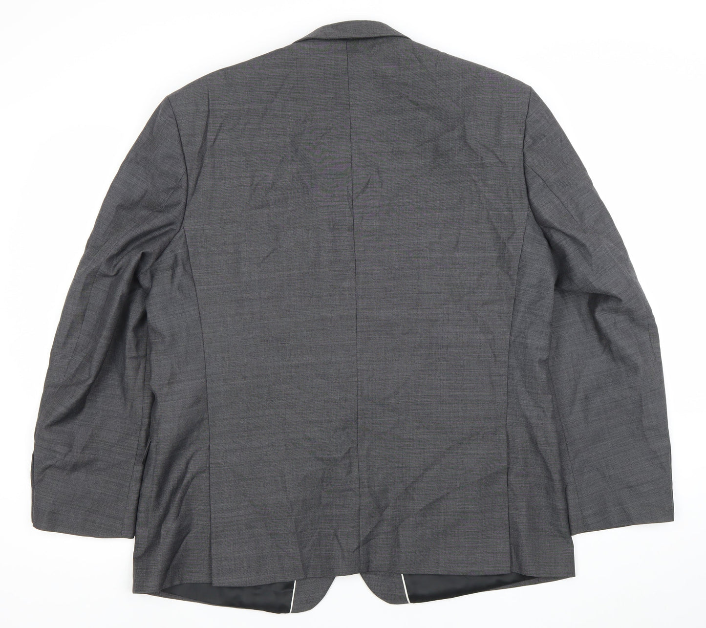 Racing Green Men's Grey 46 Short Wool Blend Two Button Blazer