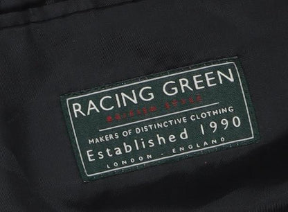 Racing Green Men's Grey 46 Short Wool Blend Two Button Blazer