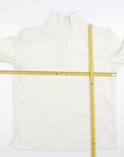 Campri Women's White Size 14 1/2 Zip Fleece Sweatshirt