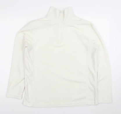 Campri Women's White Size 14 1/2 Zip Fleece Sweatshirt