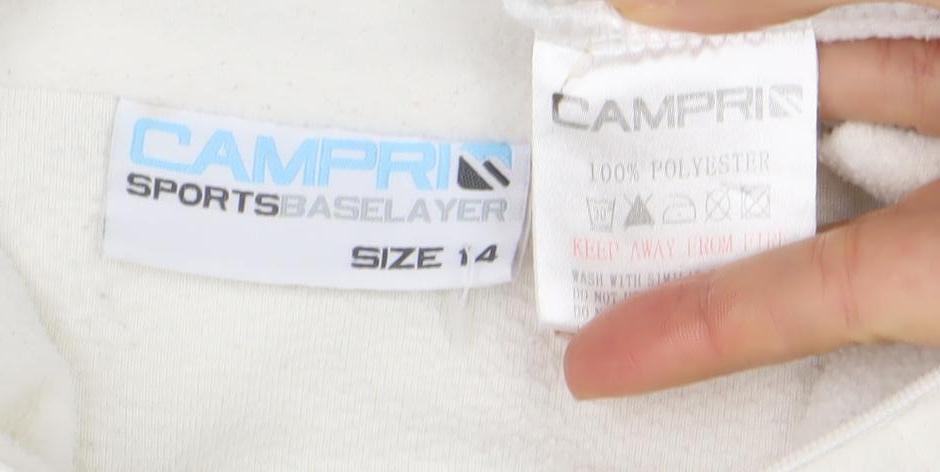 Campri Women's White Size 14 1/2 Zip Fleece Sweatshirt