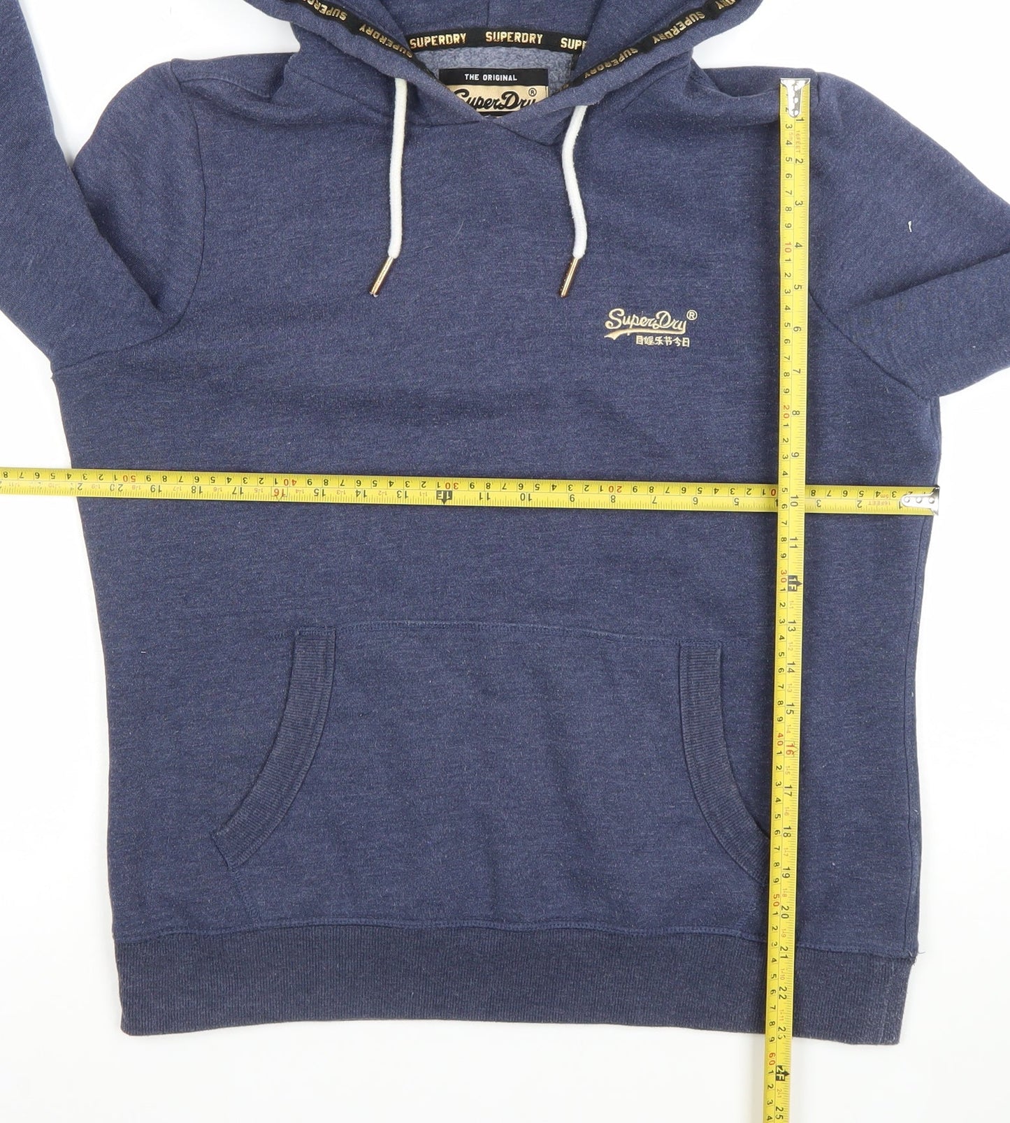 Superdry Women's Blue Pullover Hoodie Size 16 Cotton Blend