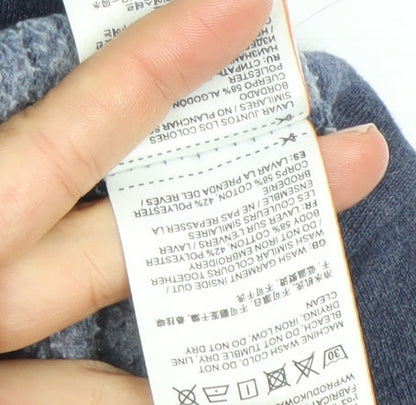 Superdry Women's Blue Pullover Hoodie Size 16 Cotton Blend