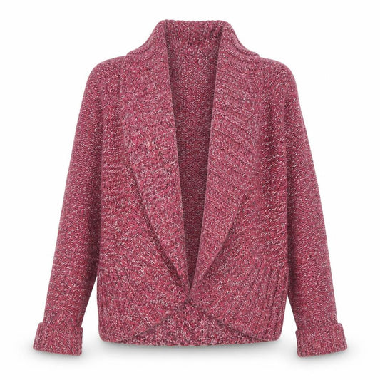 Casual Club Women's Red Knit Cardigan Size 16 Acrylic Angora Blend