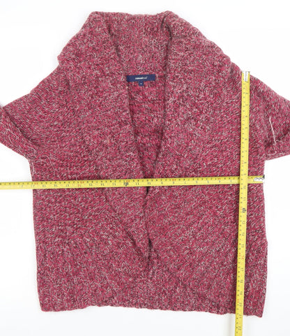 Casual Club Women's Red Knit Cardigan Size 16 Acrylic Angora Blend